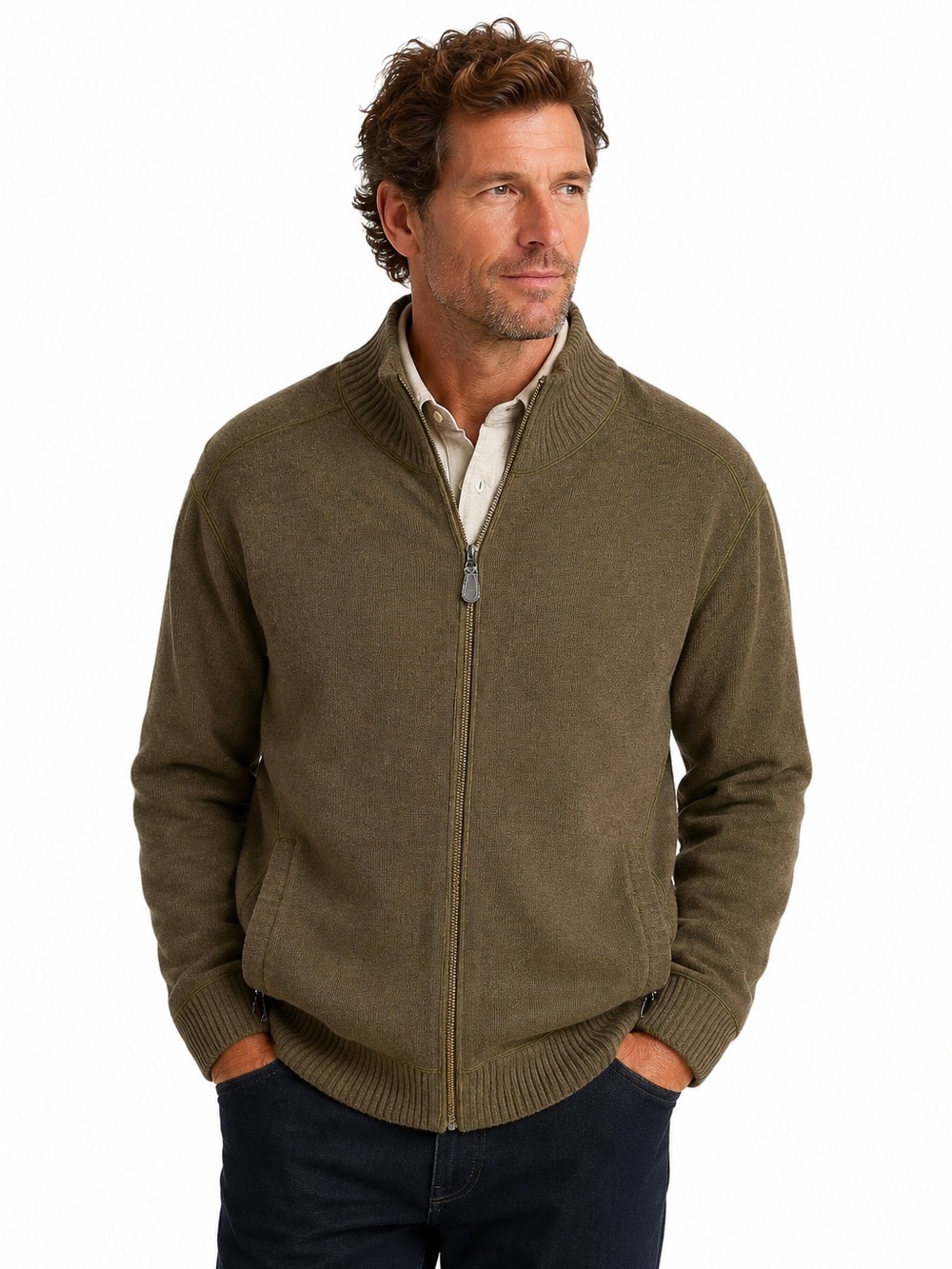 IrelandsEye Irish Wool Bomber - Olive Green